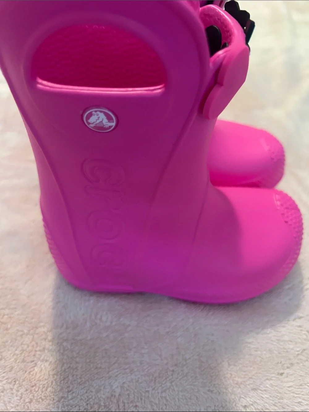 Crocs Pink Waterproof Rain Boots with Pull Handles